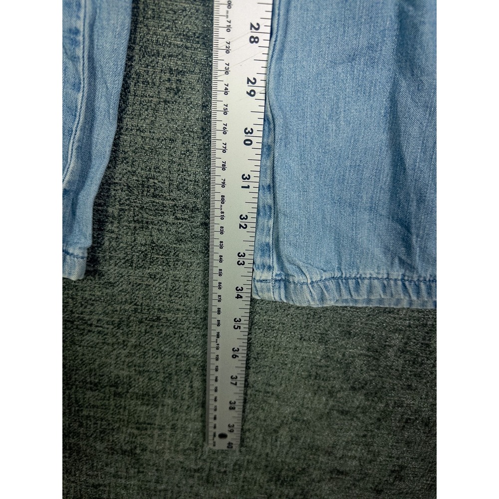 Pilcro Wide Leg Bell Bottom Patch Pocket Jeans Womens 29/30 Light Blue Denim Boh - Picture 8 of 9